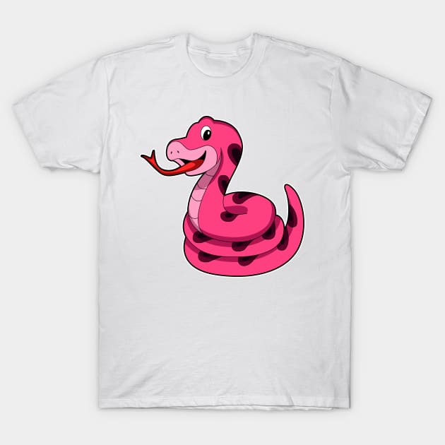 Snake Pink T-Shirt by Markus Schnabel